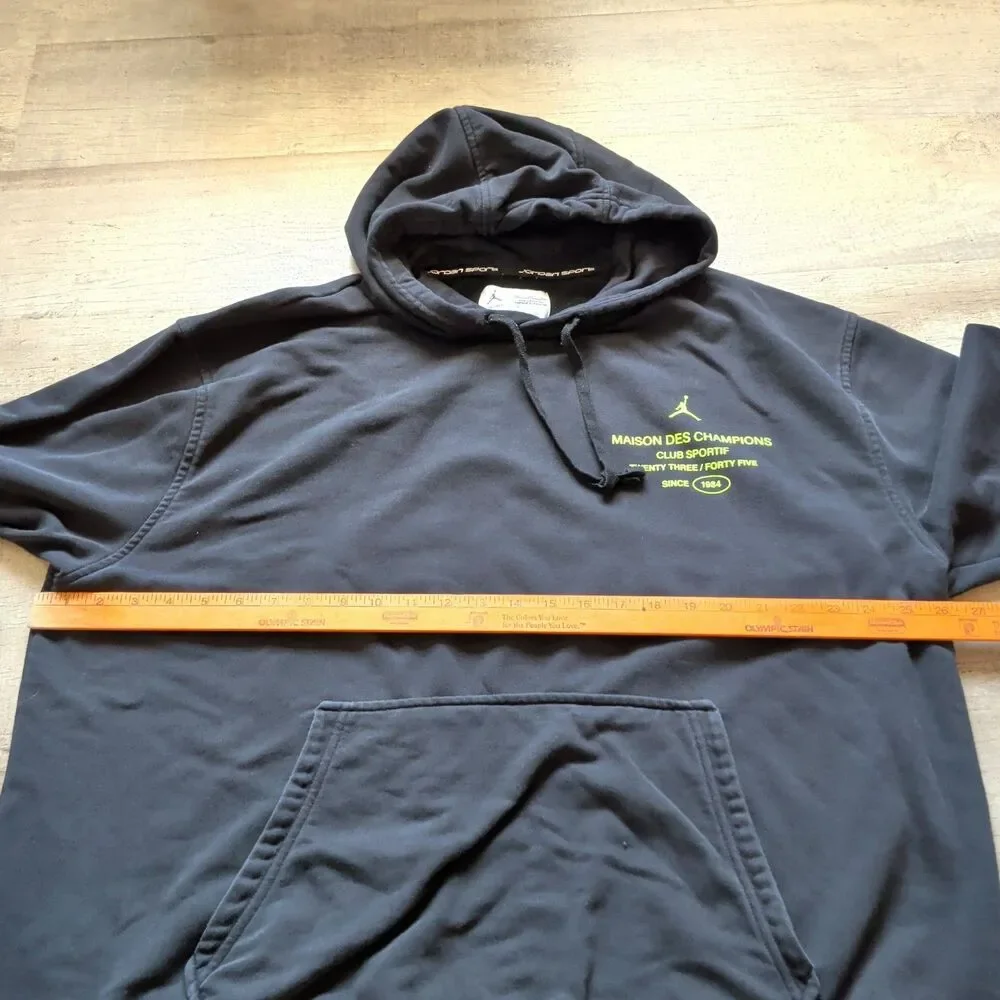 JORDAN MAISON DES CHAMPIONS FLEECE BLACK HOODIE SWEATSHIRT BASKETBALL SZ XXL
